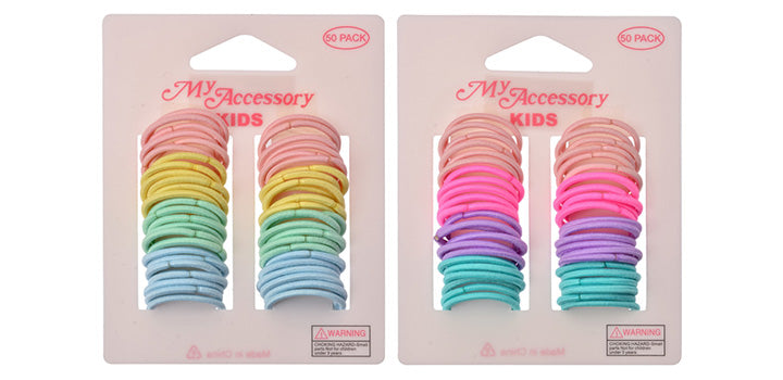 Hair Rings Mini Size Multicolour 50 Pack
