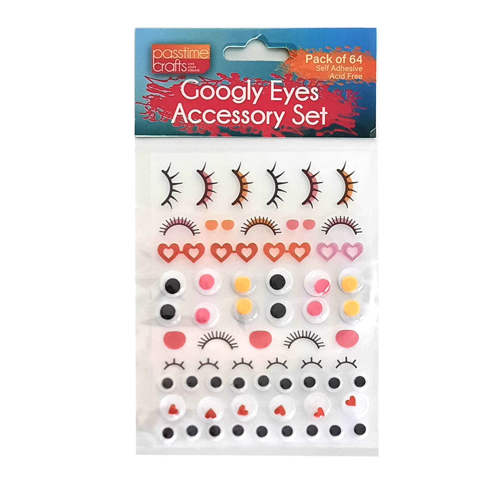 Googli Moving Eyes Fun Stickers Pack of 64