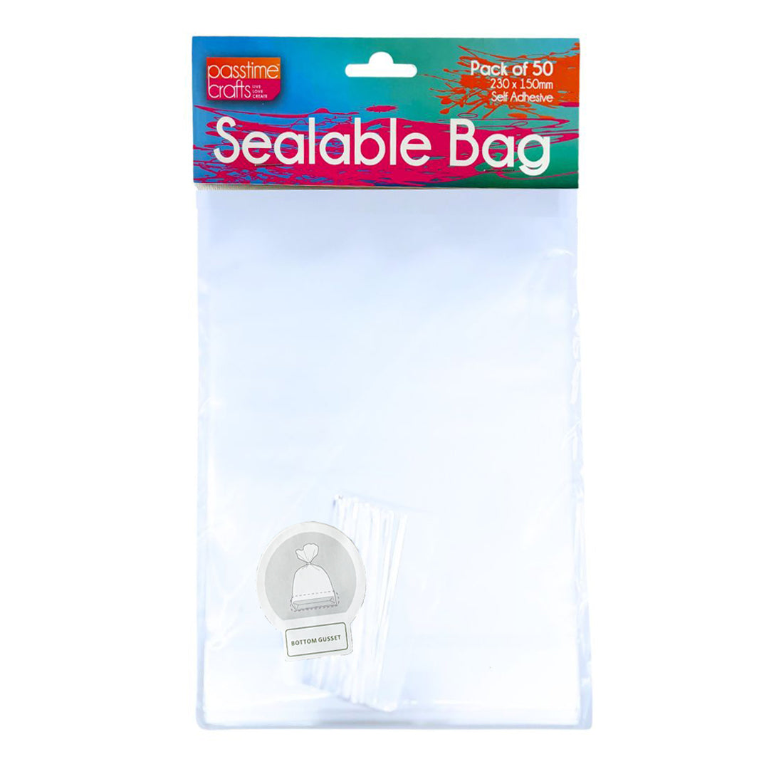 Cellophane Bags with Gusset 23x15cm Pack of 15