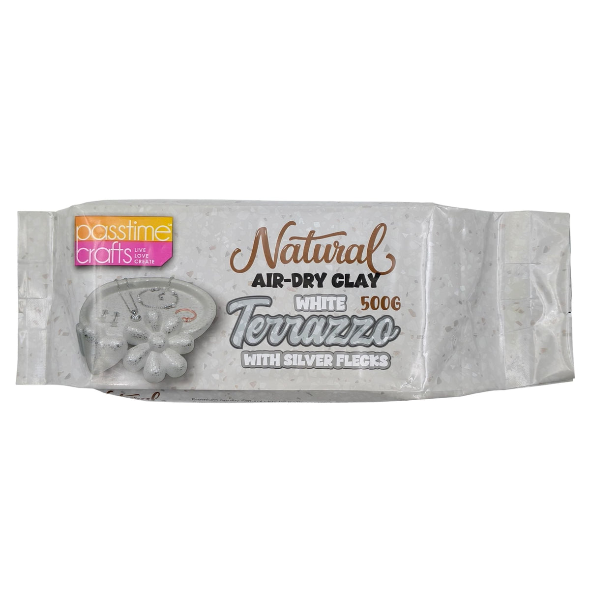 Natural Air Dry Clay 500g - White Terrazzo