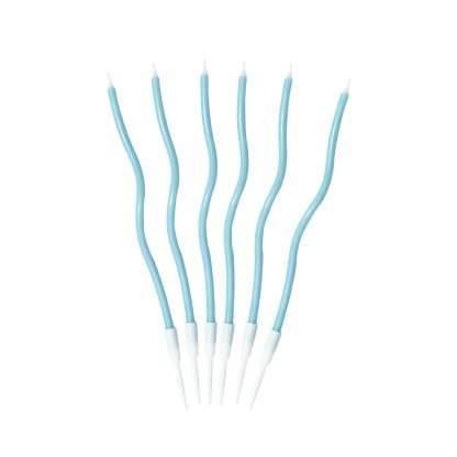 6 Pcs Curve Candle - Blue