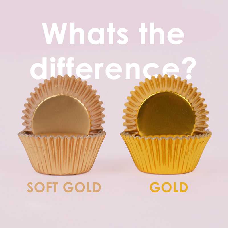 Medium SOFT GOLD Foil Baking Cups (50 pack) - 44mm Base