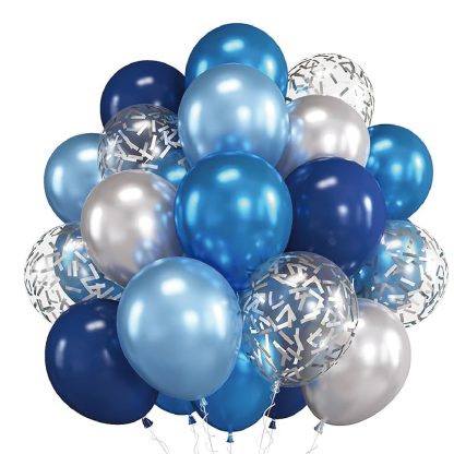 Party Balloon Set - Blue / Silver