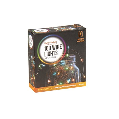 Lights Copper Wire Multicolour Soft Twinkle 2F B/OP Pk100