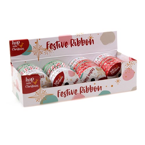 Gift Ribbon Xmas 2.7mx1.5cm 6 Asst Designs