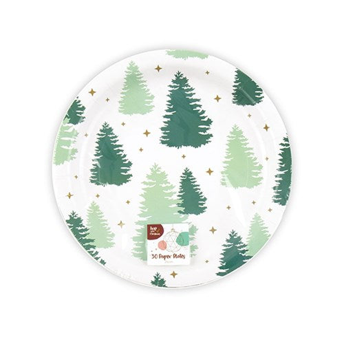 Paper Plate 260mm Xmas Printed 30pk P6.7 FSC Mix 70%