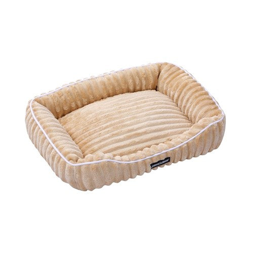 RIBBED CHINCHILLA WALLED BED 60X50X18CM CAMEL