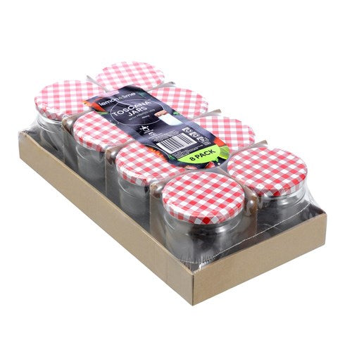 TOSCANA GLASS CONSERVE JARS 8PK 450ML 8.5X8.5X10CM