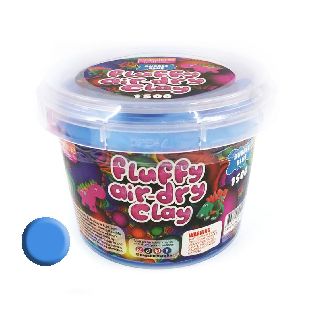 Fluffy Air-Dry Clay Tub - Blue 150g