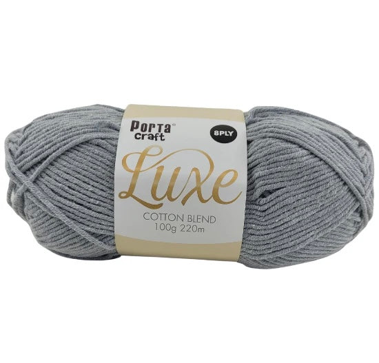 Luxe Cotton Blend Yarn 100g 220m 8ply - Overcast