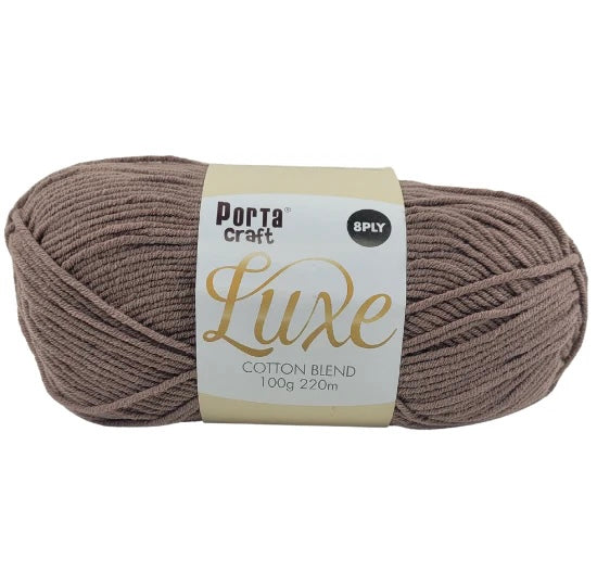 Luxe Cotton Blend Yarn 100g 220m 8ply - Teddy Bear