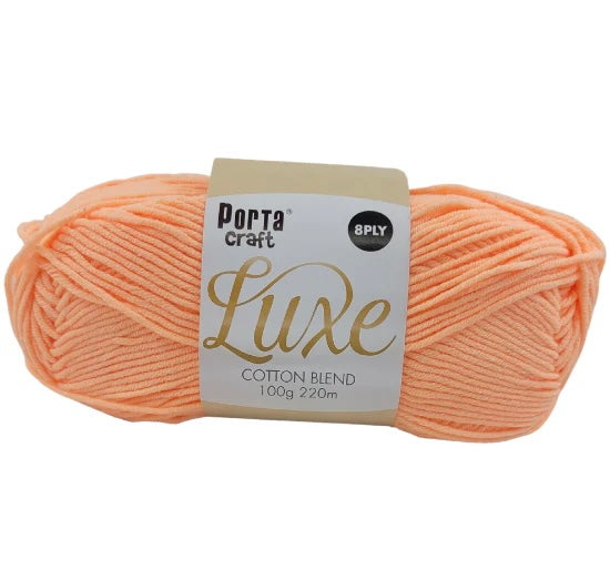 Luxe Cotton Blend Yarn 100g 220m 8ply - Apricot