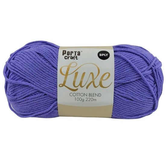 Luxe Cotton Blend Yarn 100g 220m 8ply - Lilac