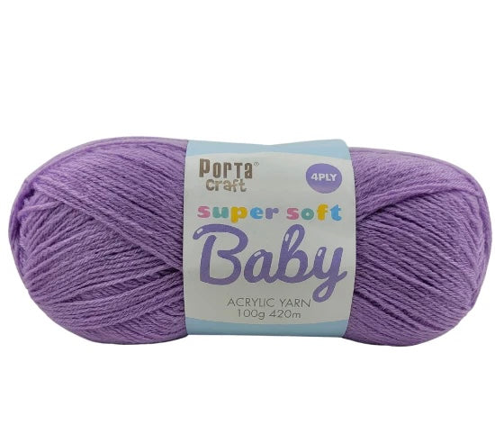 Super Soft Baby Acrylic Yarn 420m 4ply - Soft Lilac