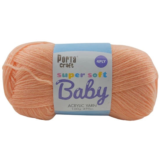 Super Soft Baby Acrylic Yarn 420m 4ply - Apricot