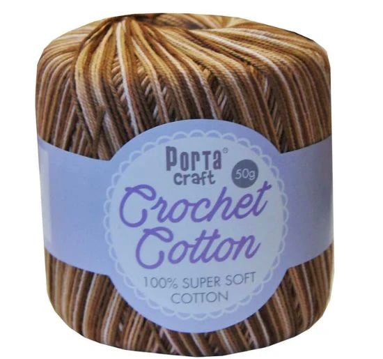 Crochet Cotton 50g 145m 3ply - Variegated Earth