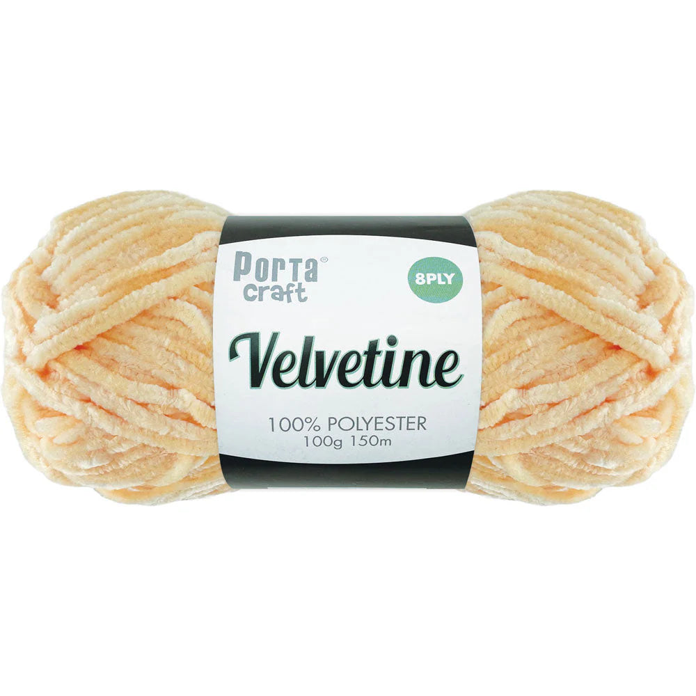 Velvetine Yarn 8ply 100g - Peach Cream