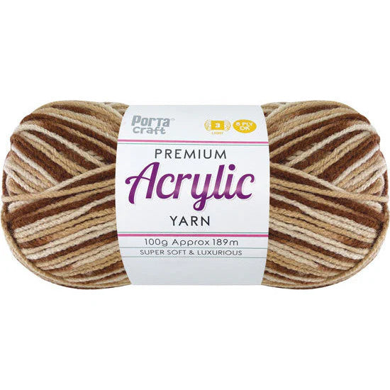 Acrylic Yarn 100g 189m - Variegated Mahogany
