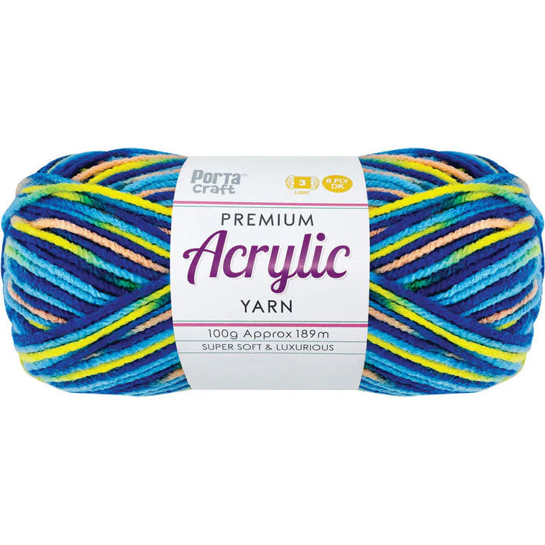 Acrylic Yarn 100g 189m 8ply - Variegated Paddle Pops
