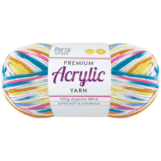Acrylic Yarn 100g 189m 8ply - Variegated Circus