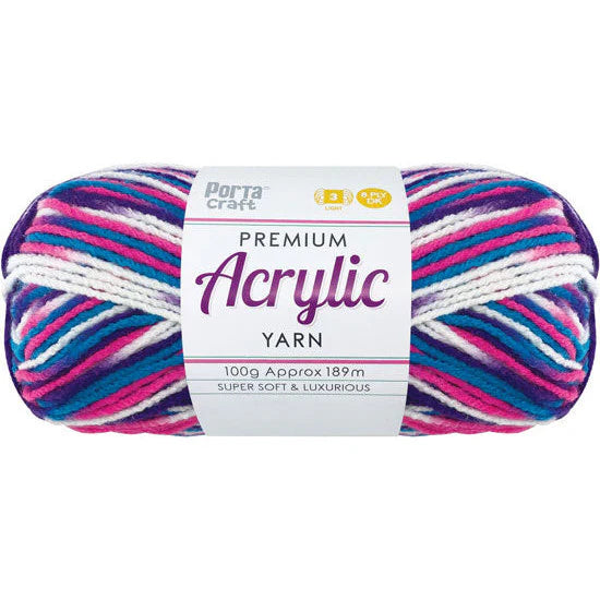 Acrylic Yarn 100g 189m 8ply - Variegated Gobstopper