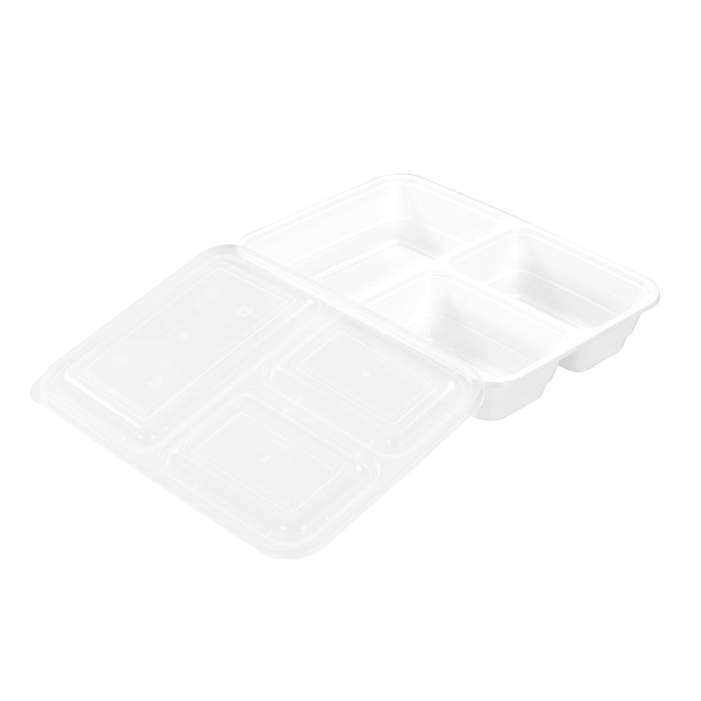 REUSABLE FOOD PREP CONTAINER 3 SECTION 8PK 1200ML