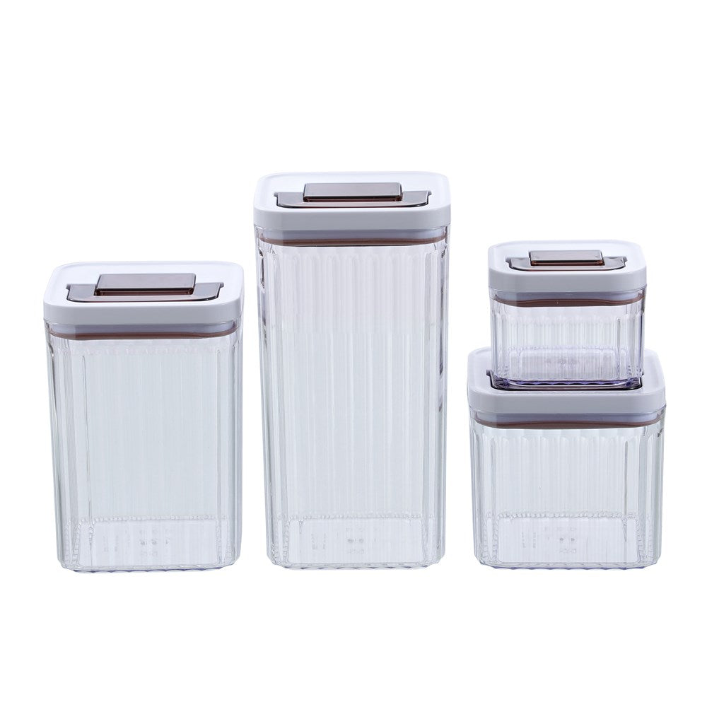 CRYSTAL RIBBED FRESH LOCK CONTAINER 2.6L 12.5X12.5X24CM 2 ASSTD