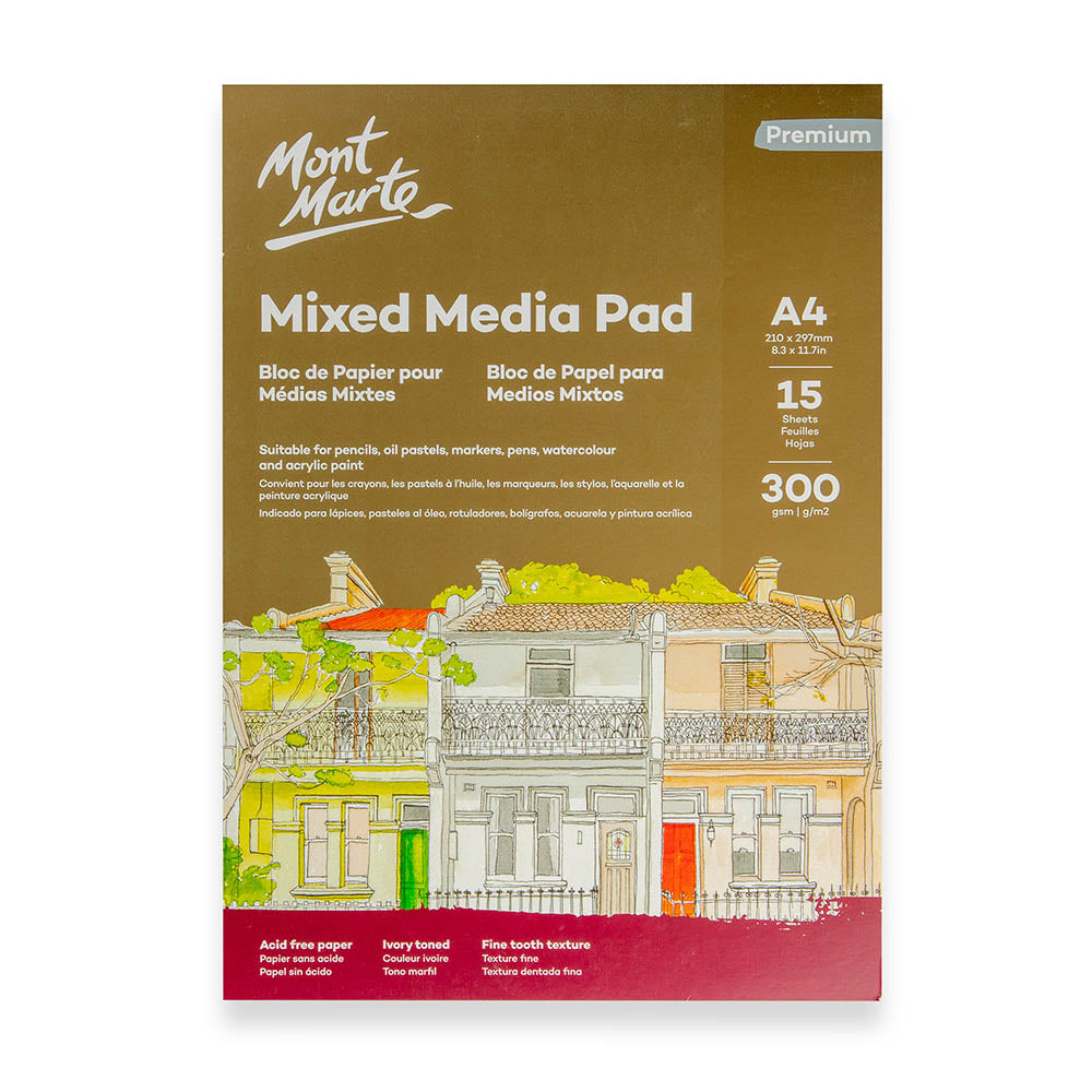 Mixed Media Pad Premium 300gsm A4 15 Sheets
