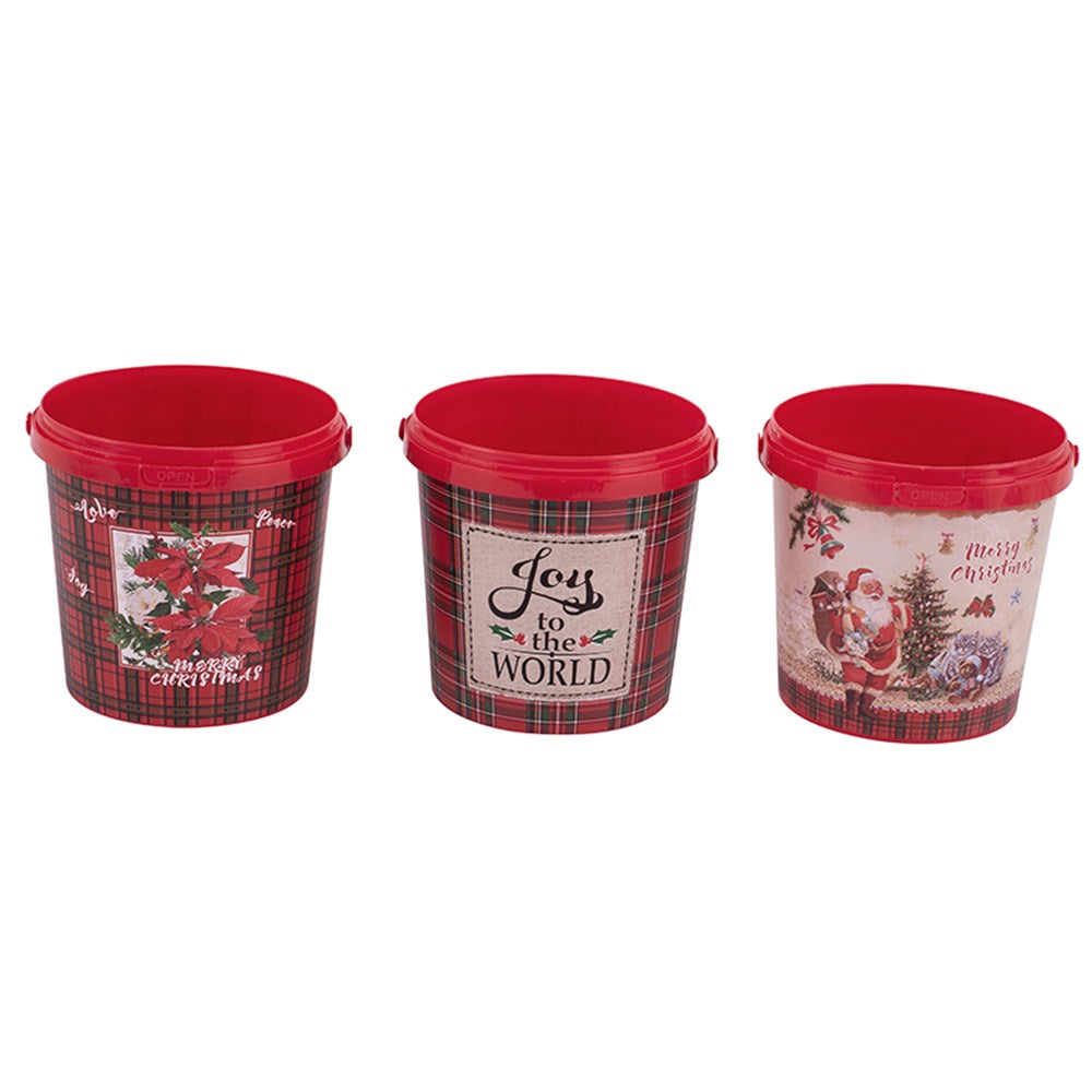 3A 13.5X13CM PLASTIC CHRISTMAS BUCKETS