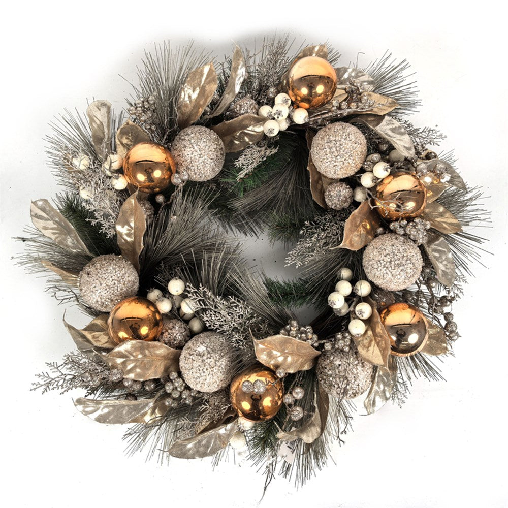 70CM CHAMPAGNE CHRISTMAS WREATH