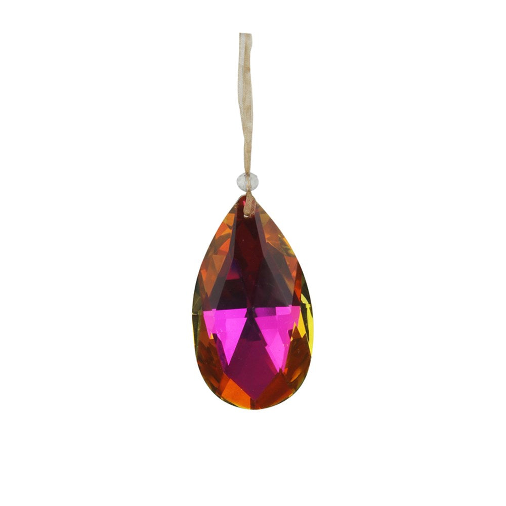 4.5X7.6CM AMBER CRYSTAL DROP