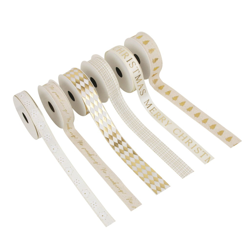 6A 5M CHAMPAGNE WONDERLAND CHRISTMAS RIBBON