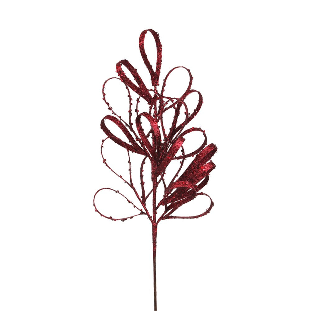 61CM CHERRY RED CURLY SPRAY