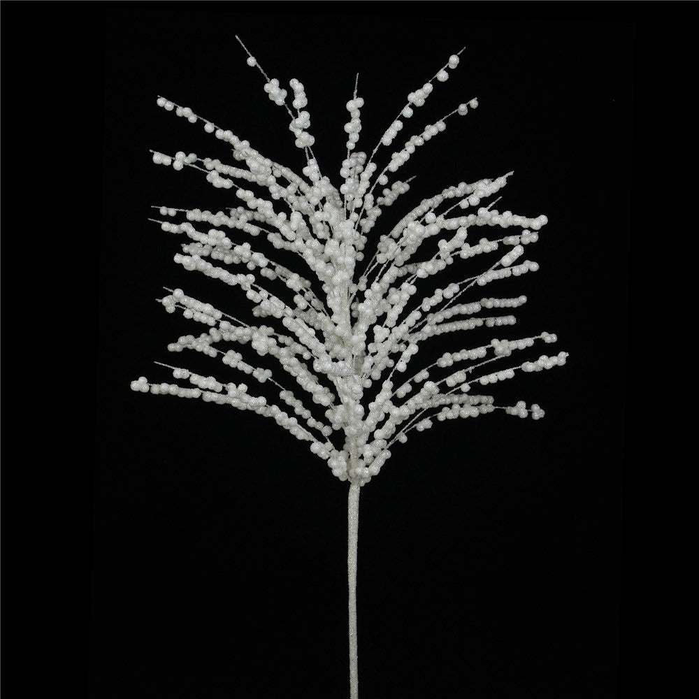66CM WHITE GLITTER STEM