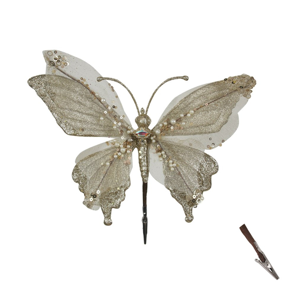 25X28CM CHAMPAGNE BUTTERFLY W/CLIP