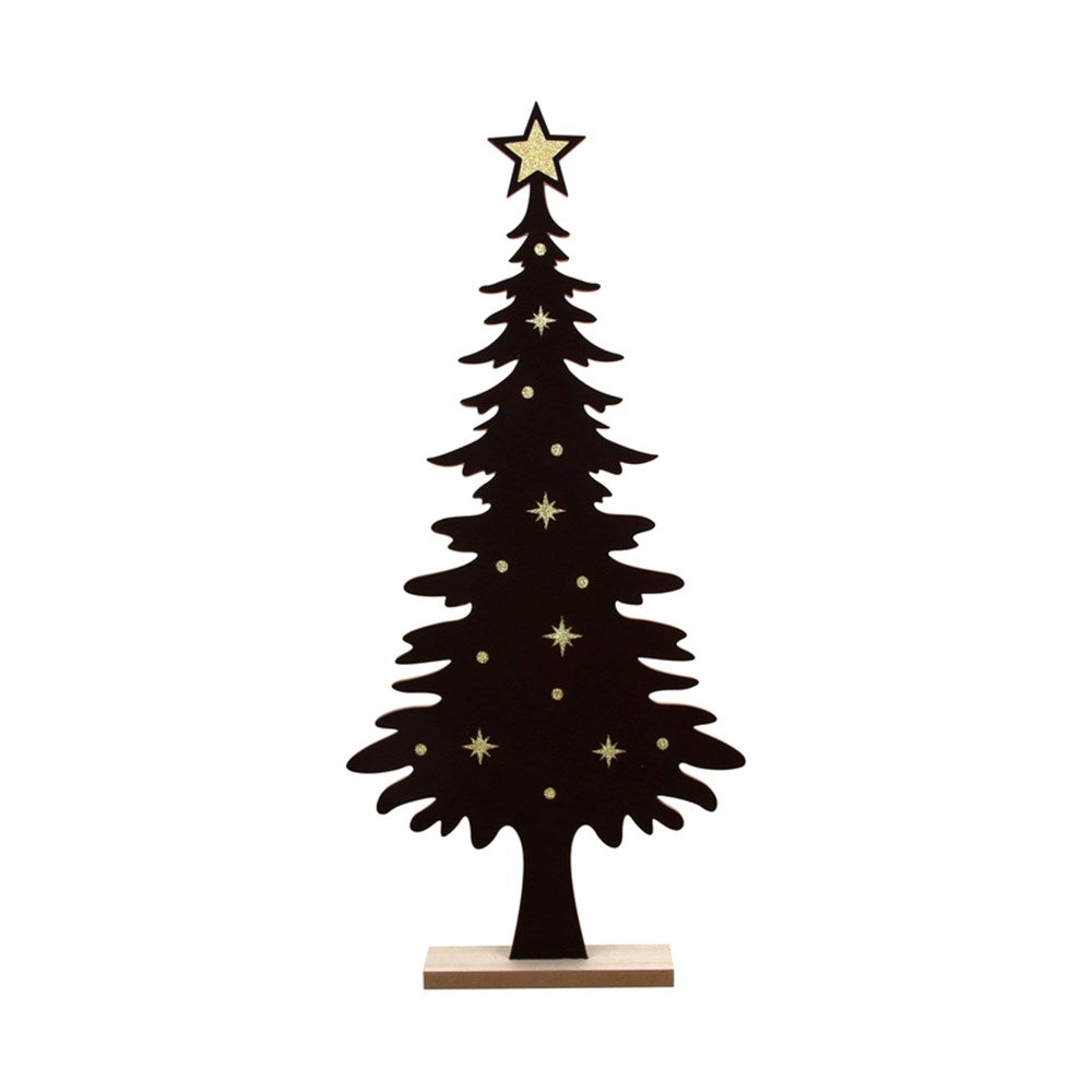 40X8X87CM FLOCKED MDF CHRISTMAS TREE