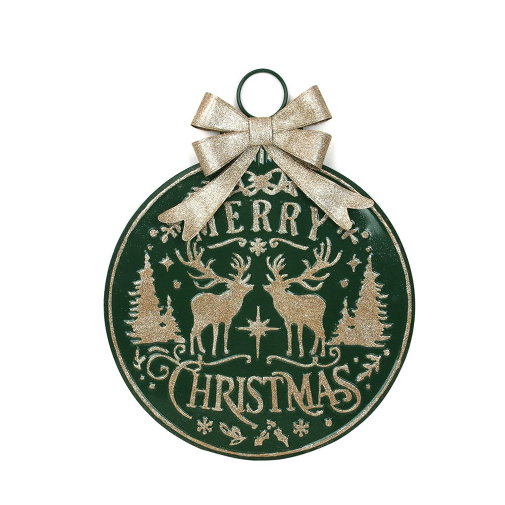 58X72CM METAL CHRISTMAS WALL PLAQUE