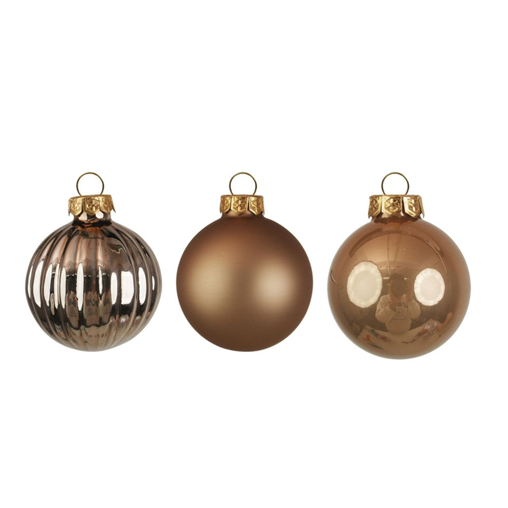 12PK 6CM CHAMPAGNE GLASS BAUBLES