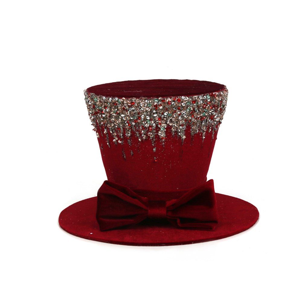 26X18CM BURGUNDY TOPHAT