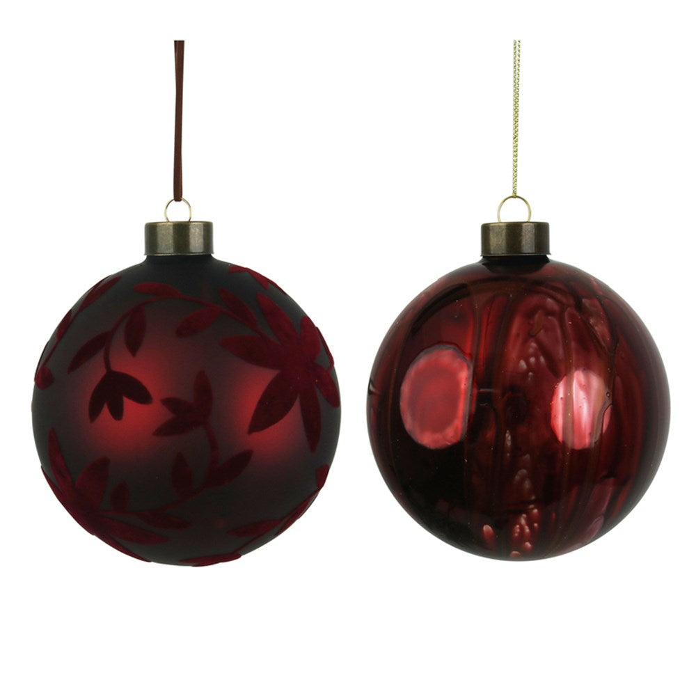2A 12CM BURGUNDY BAUBLES