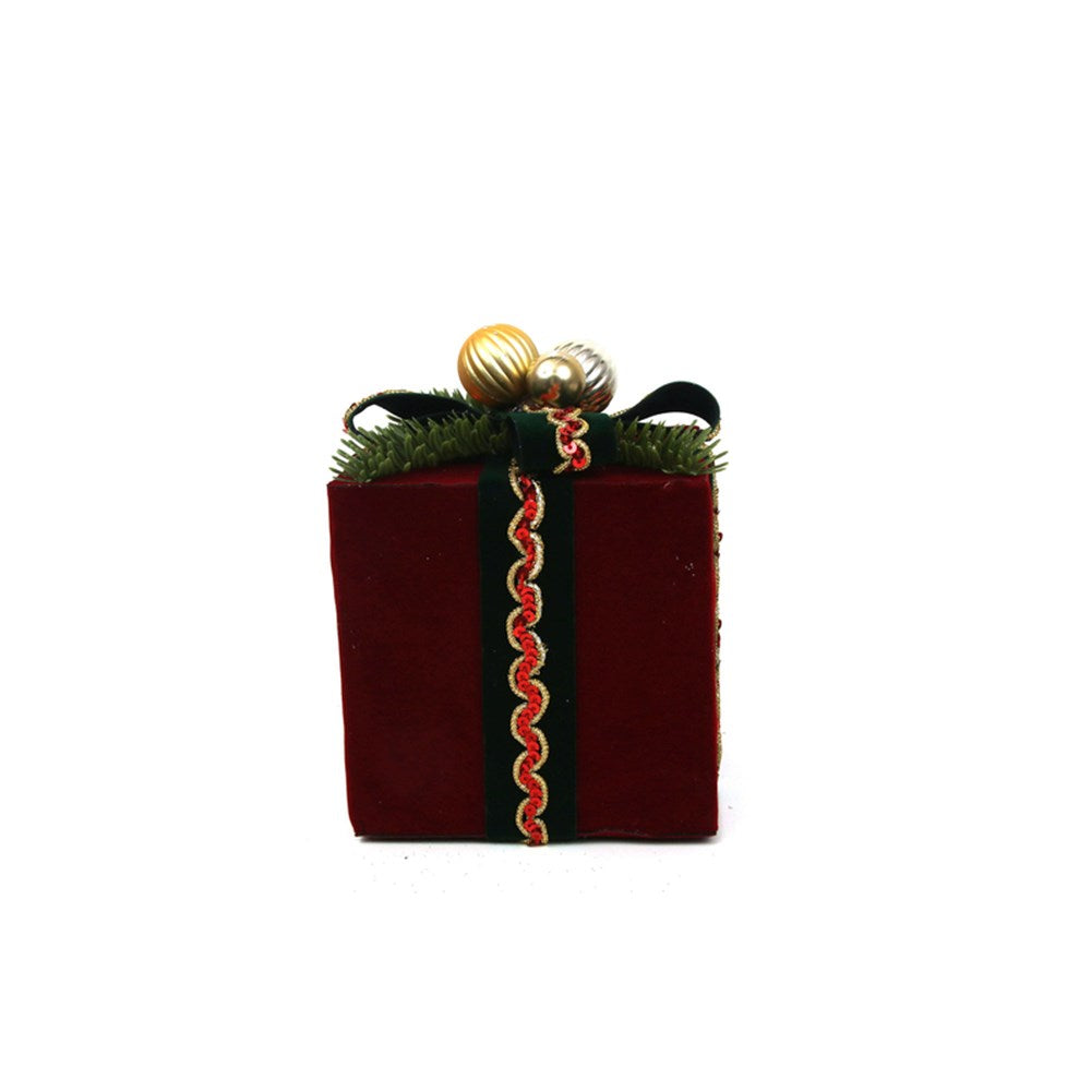 12X12X15CM BURGUNDY VELVET GIFT BOX
