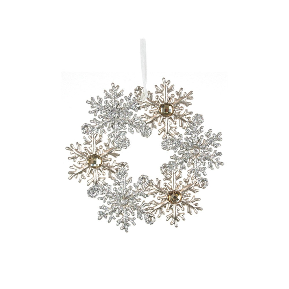 12CM PLATINUM WREATH TREE DECO