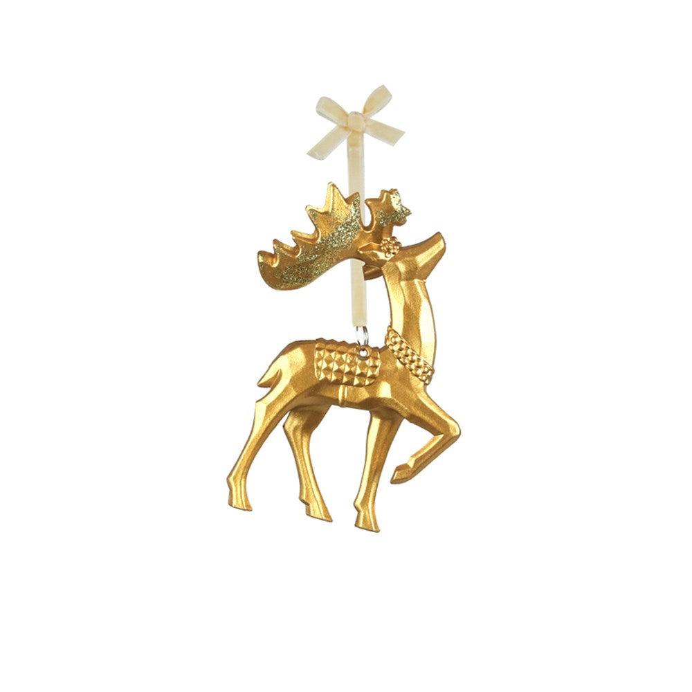 9X13CM GOLD REINDEER DECO