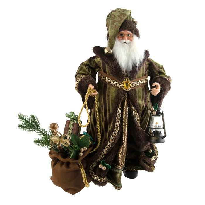 FABRIC SANTA SAGE GOLD BROWN SAC 47CM