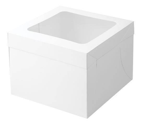 Mondo White Cake Box 6in Tall Square 8in x 8in