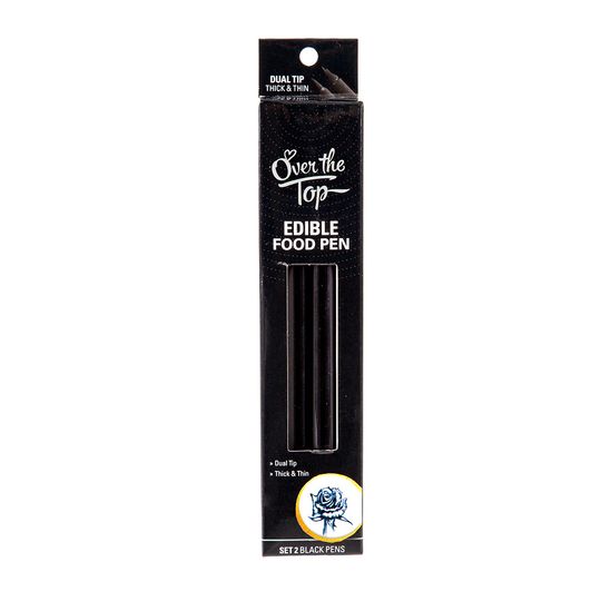 Over The Top Gourmet Food Pens Black 2pk set - Dual Tip