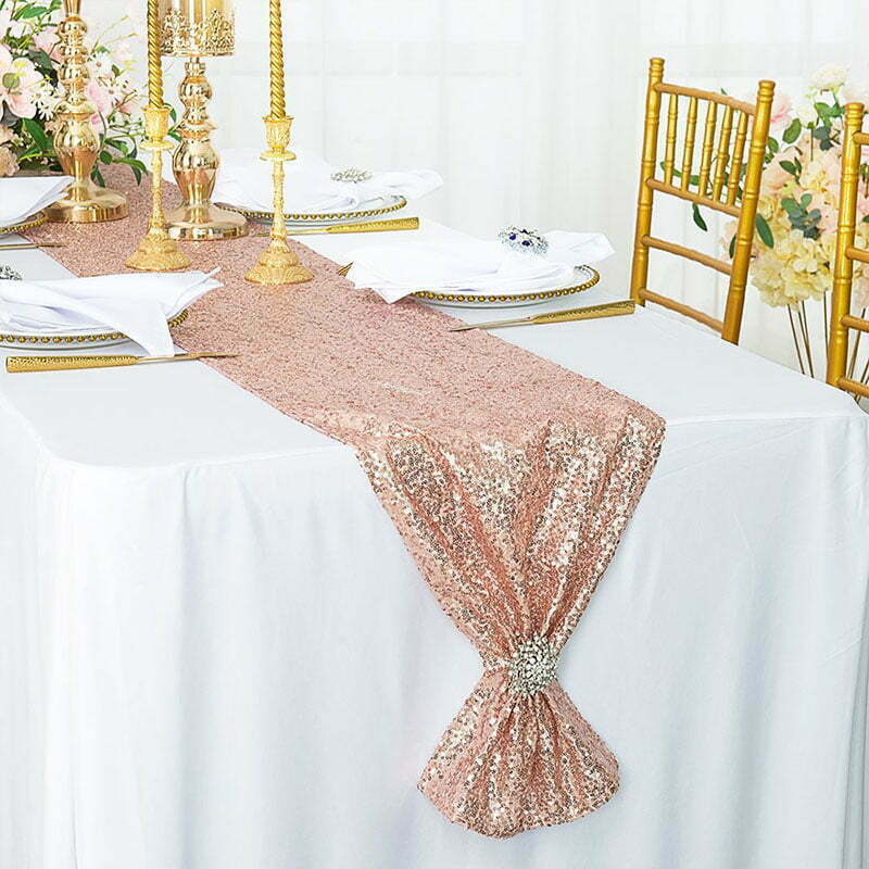 Rose Gold Sequin Table Runner - 1.8M