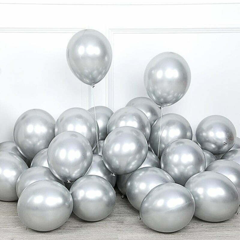 50 Chrome Balloons Silver