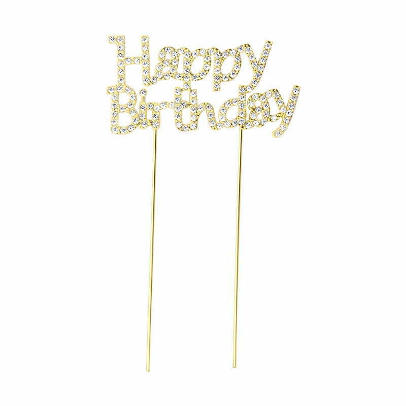 Happy Birthday Gold Cake Topper