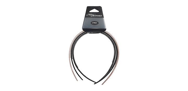 Aliceband 03 Pack Matte Black Gloss Black Matte Rose Gold@